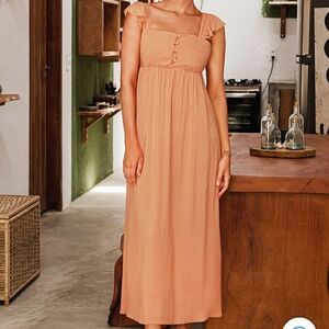 Cupshe Ciera Ruffle Cut Out Split Maxi Dress Size M